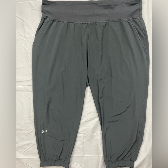 Under Armour HeatGear Black Capri Joggers Women’s Size Large - Picture 1 of 7